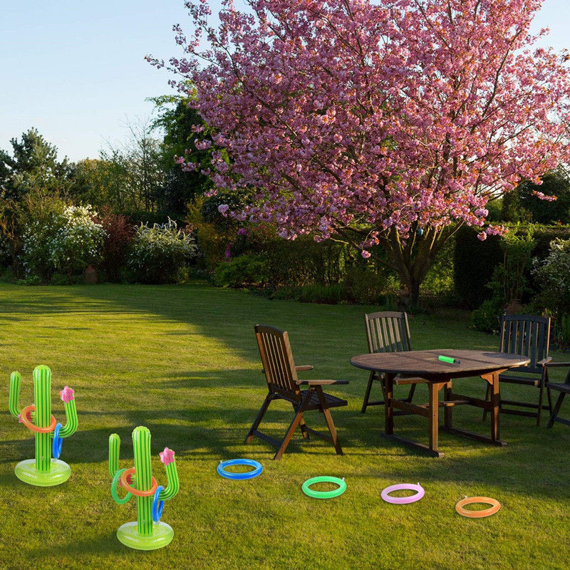 Thumbnail: New PVC Inflatable Simulation Cactus Throw Circle Game Toys Creative Family Par
