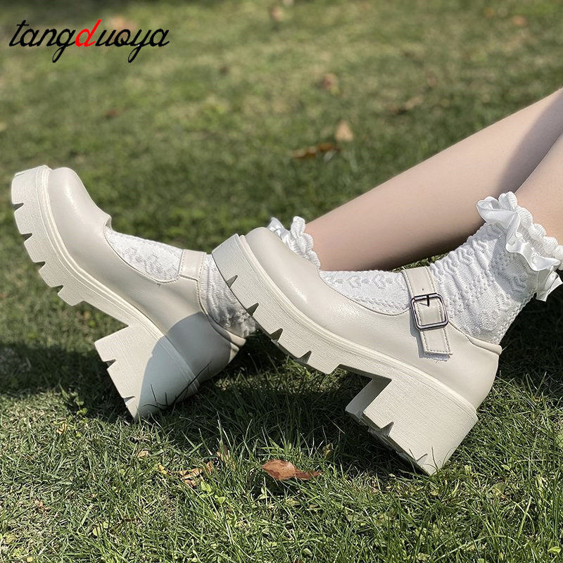 Miniaturbild: Schuhe auf Absätzen Frauen Mary Janes Schuhe Plattform Schuhe Frauen Vintage Co