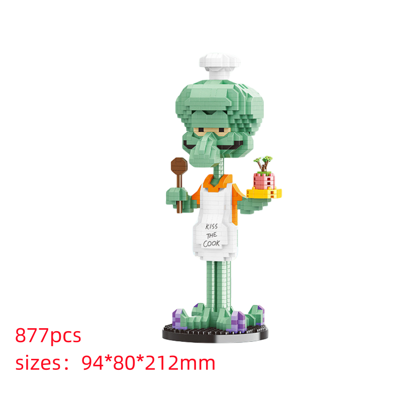 Thumbnail: SpongeBob SquarePants Cartoon Building Blocks Anime Figure Patrick Star Mr. Kra