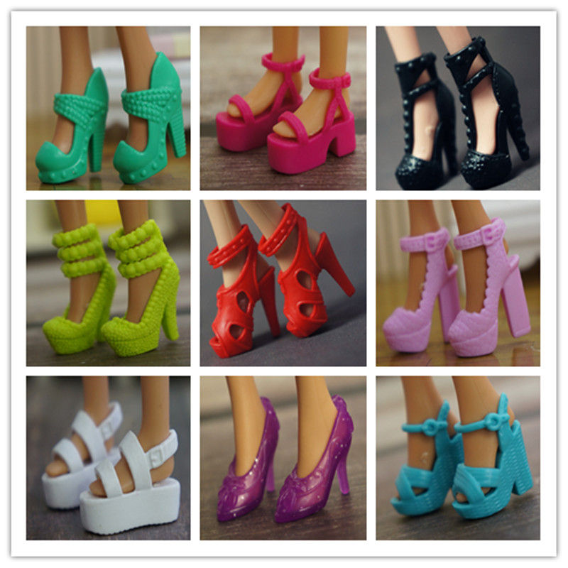 Thumbnail: 5Pairs/Lot Original Doll Shoes Sandals 1/6 Doll Decors Girl DIY Dressing Toys R