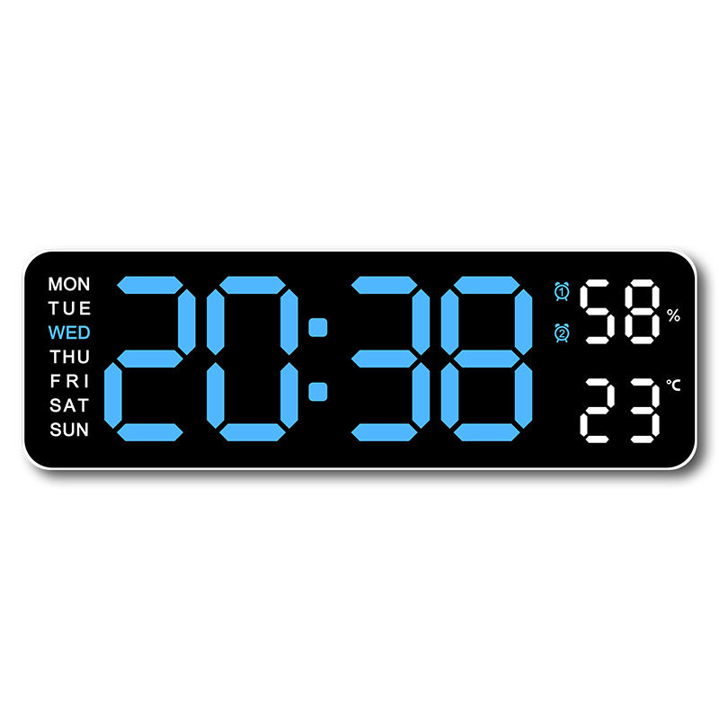 Miniaturbild: USB-betriebene große digitale Wanduhr 9 Zoll Temperatur Luft feuchtigkeit Woche