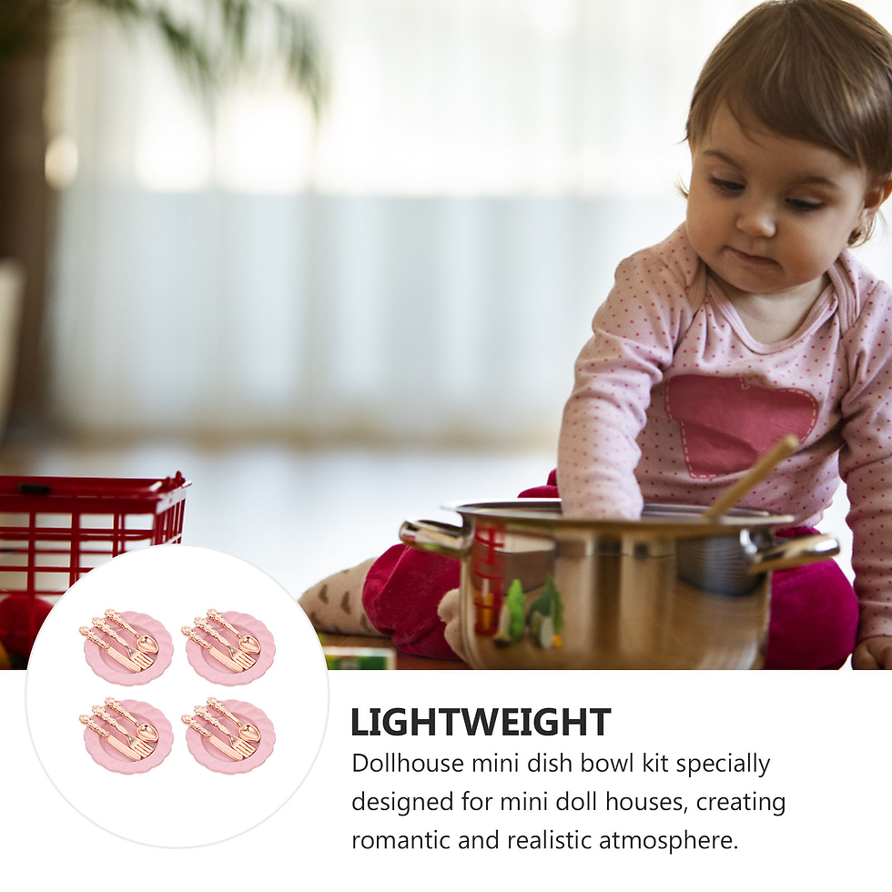 Miniaturbild: Mini Dollhouse Plate Set Tableware Spoon Dish Dinnerware Miniature Kitchen Fork