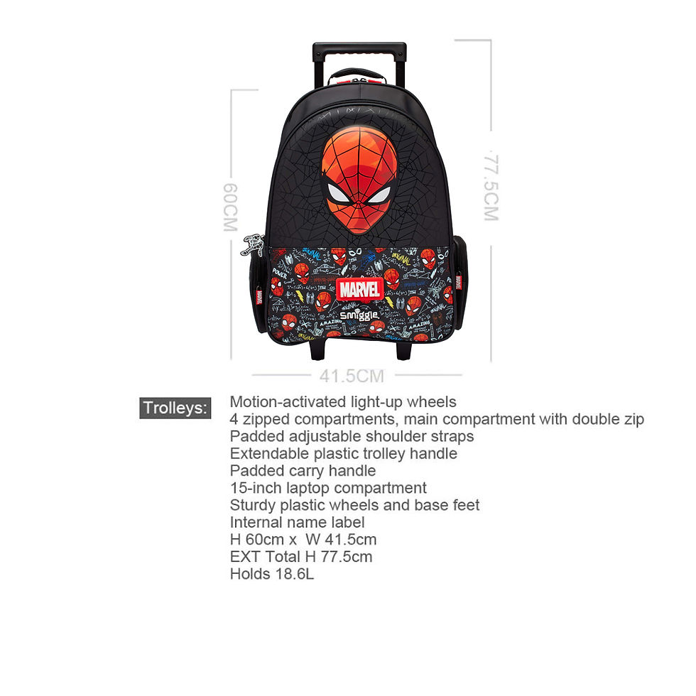 Thumbnail: Disney Mickey Mouse Kinder Trolley Rucksack Smiggle Marvel Spider-Man Rad Rucks