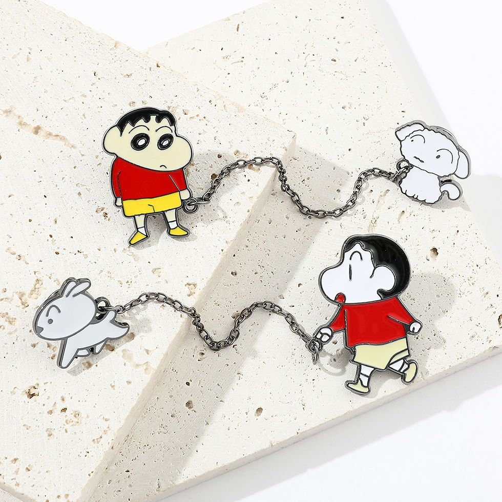 Thumbnail: Buntstift Shin-Chan Cartoon niedlichen Metall Emaille Abzeichen Walking Hund Sp