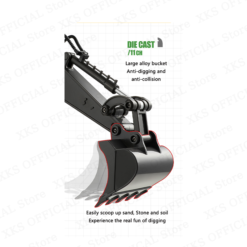 Thumbnail: Huina 2,4 rc Bagger 11 Kanal g Fernbedienung LED Licht bagger Engineering Fahrz