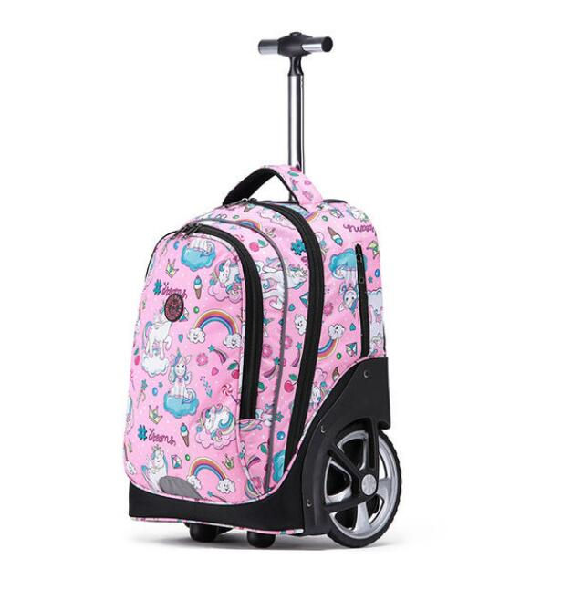 Thumbnail: Reise Trolley-rucksack taschen für jugendliche Schule Rädern rucksack Kinder ru