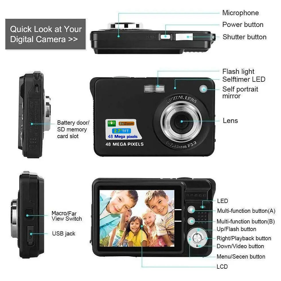 Miniaturbild: HD-Digital kamera mit LCD-Bildschirm Kinder kameras Outdoor-Anti-Shake-Sofort b