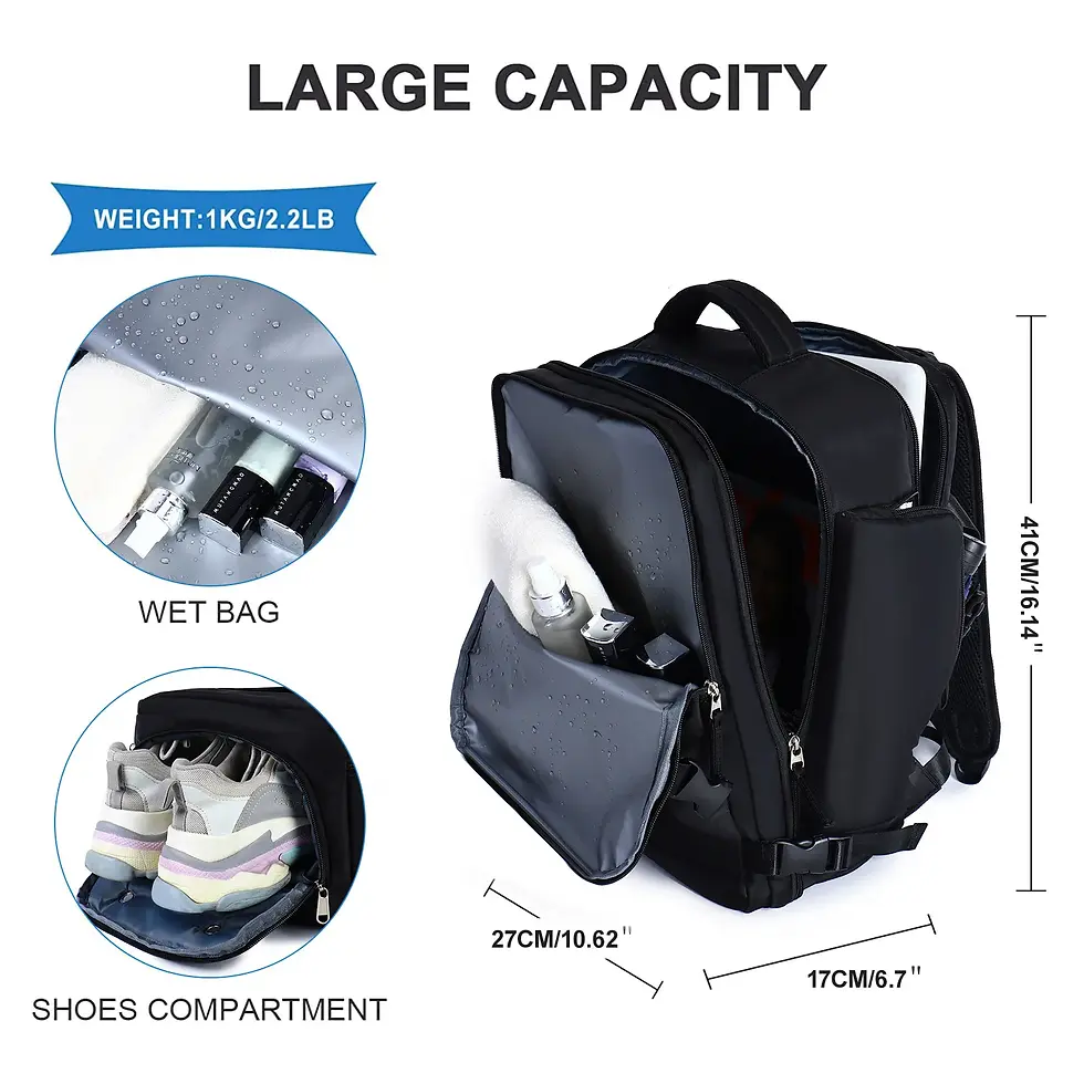 Thumbnail: Reise Rucksack Frauen Große Kapazität Multi-Funktion Gepäck Leichte Wasserdicht