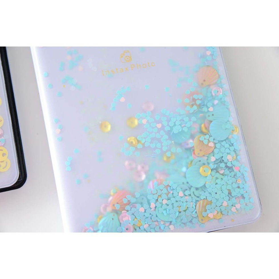 Thumbnail: 3 Inch Quicksand Sequin 64 Pockets Instax Mini Film Photo Album For FujiFilm In