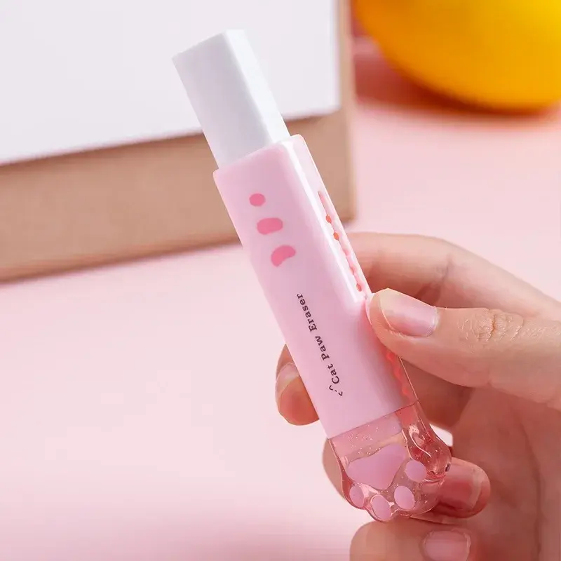 Thumbnail: Kawaii Push-Typ Radiergummis Katzen pfote Gummi Bleistift Radiergummis wischen 