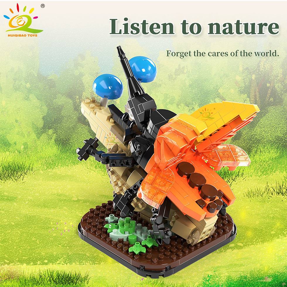 Thumbnail: HUIQIBAO Moc Insect Flower Model Building Block Butterfly Plant Decoration City