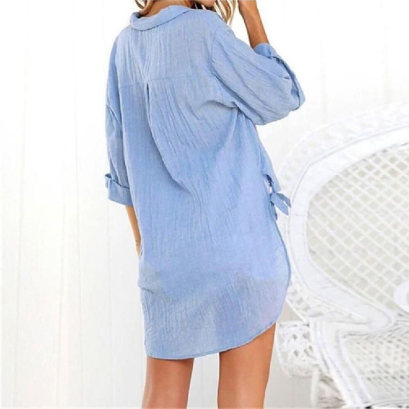 Miniaturbild: 2024 Lace-up Irregular Shirts And Blouses OL Elegant Blouses For Women Summer S