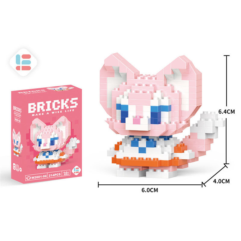 Thumbnail: Disney Anime Princess Building Blocks Stitch Mickey Mouse mini Action toy Figur