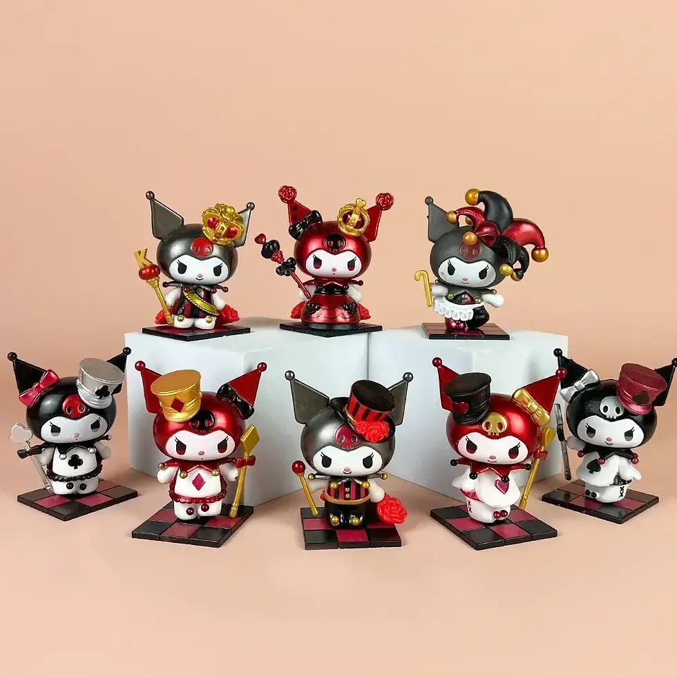 Miniaturbild: 13pcs Sanrio Poker Kingdom Series Blind Box Kuromi Car Anime Figure Kawaii Desk