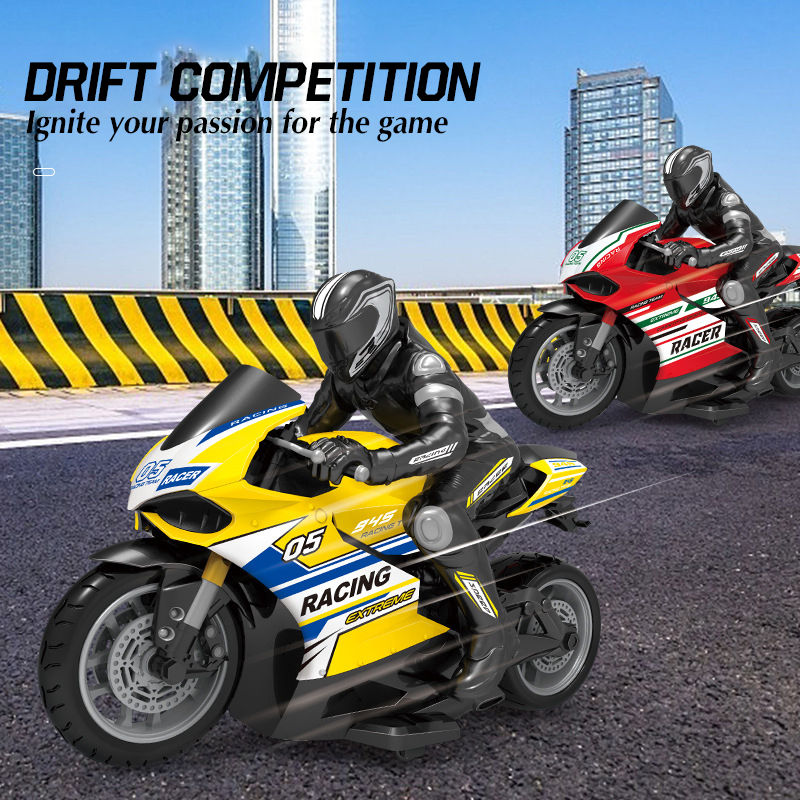 Thumbnail: 1/10 rc Motorrad 4ch Drift Racing Hochgeschwindigkeits-Fernbedienung motorräder