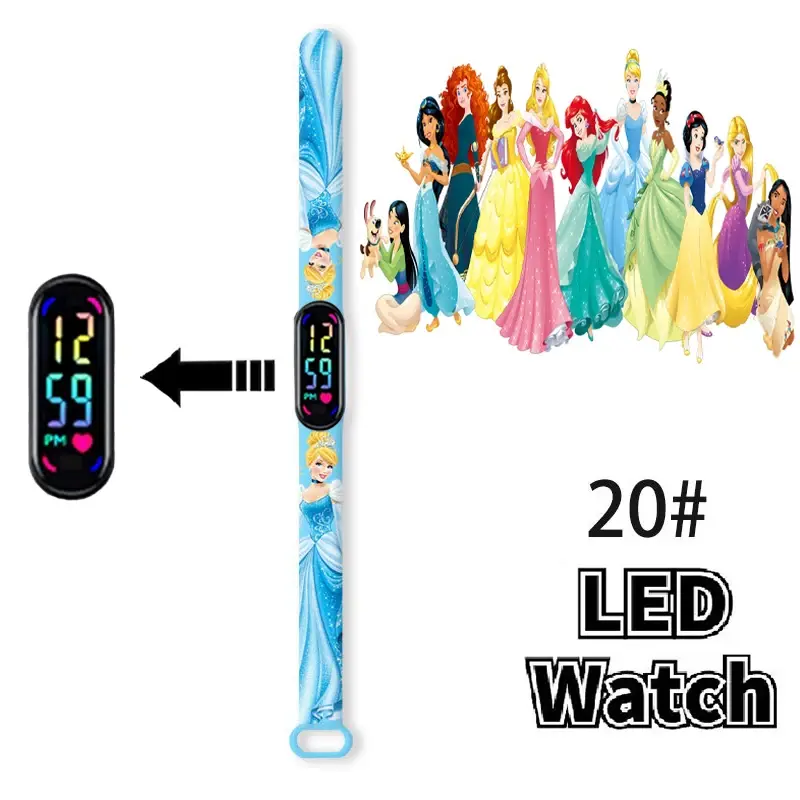 Thumbnail: Disney Princess Frozen Figure elsa Kids' Digital Watches Cartoon LED Touch Wate