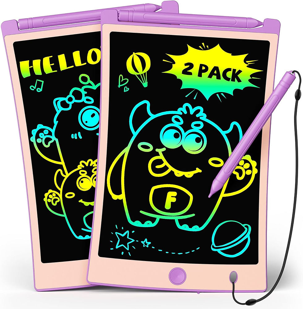 Thumbnail: TEKFUN 2 Pack LCD Writing Tablet with Pen Cord, 8.5in Erasable Doodle Board Mes