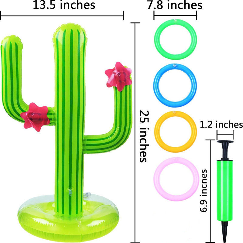 Thumbnail: New PVC Inflatable Simulation Cactus Throw Circle Game Toys Creative Family Par
