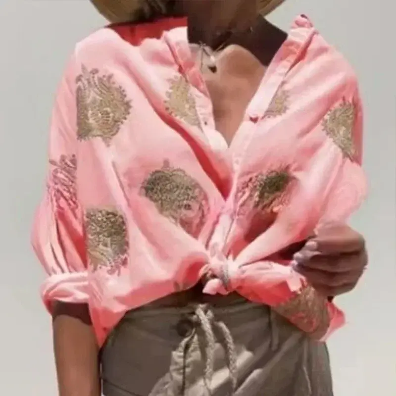 Thumbnail: 2024 Spring Autumn Long Sleeve Single-breasted Cardigan Shirt Women Casual Holi