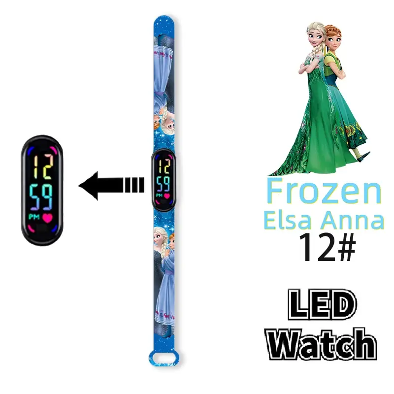 Thumbnail: Disney Princess Frozen Figure elsa Kids' Digital Watches Cartoon LED Touch Wate