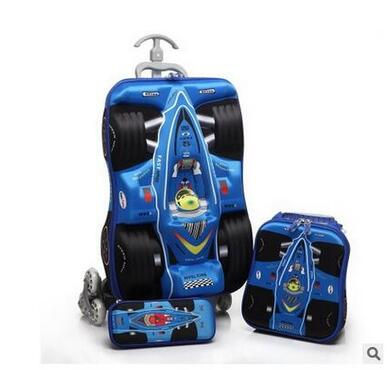 Thumbnail: Kinder Rollen Tasche 3D stereo mädchen Jungen trolley Cartoon Kinder schule moc