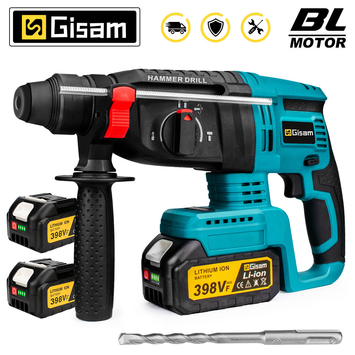 Gisam 26mm bürstenloser elektrischer Bohr hammer Multifunktion aler kabelloser 