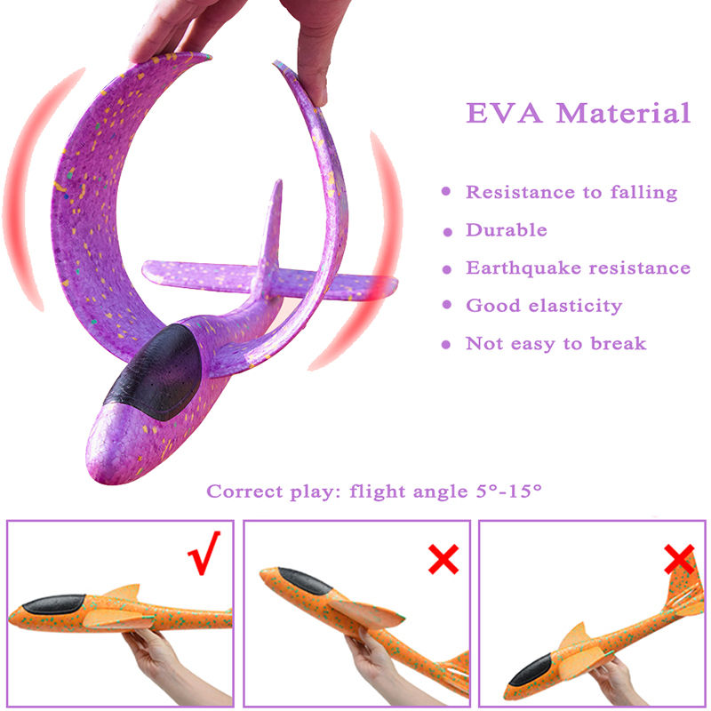 Thumbnail: 48cm Große EVA Schaum Flugzeug Spielzeug Hand Werfen Flug Segelflugzeug Aircraf