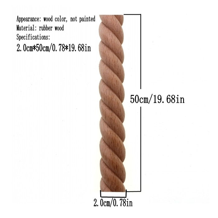 Miniaturbild: RUNBAZEF Wooden Carved Twist Lines Style Decorative Indoor Door Accessories