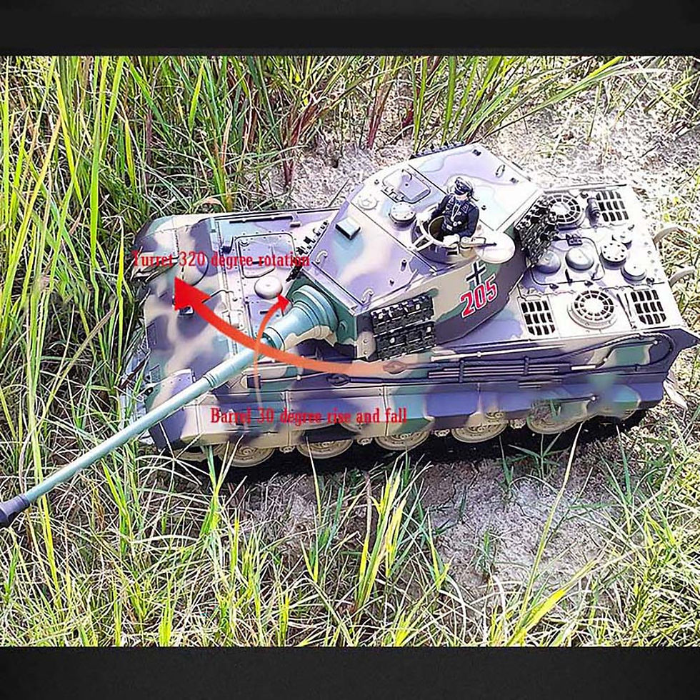 Thumbnail: Henglong 3888A Deutsch Tiger König Henschel Metall RC Heavy Tank Auto Projektil