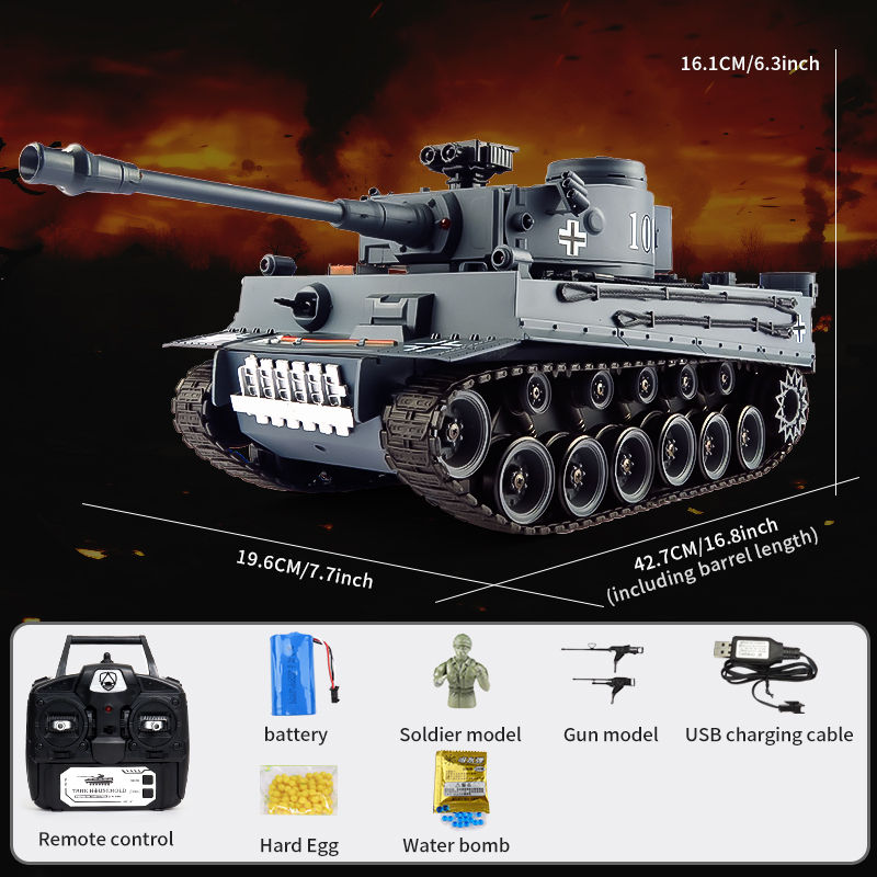 Thumbnail: 1/18 großer rc Panzer fern gesteuerter Kriegs panzer mit schießen dem fern gest