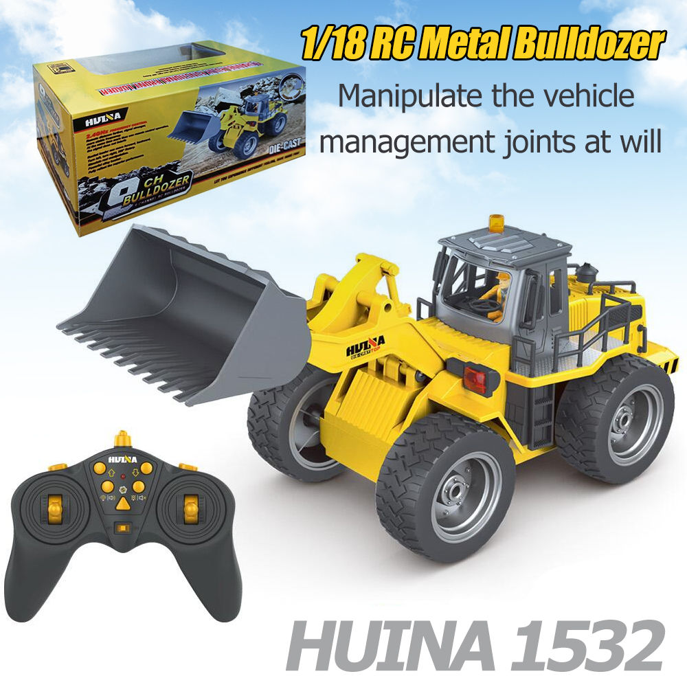 Huina 9ch 2,4 ghz rc metall bulldozer rtr frontlader technik spielzeug fernbedi