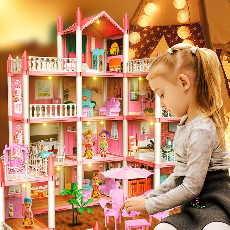Miniaturbild: 3D DIY Fantasy Princess Castle Villa Assembly Doll House Set Toys ,girls' Famil