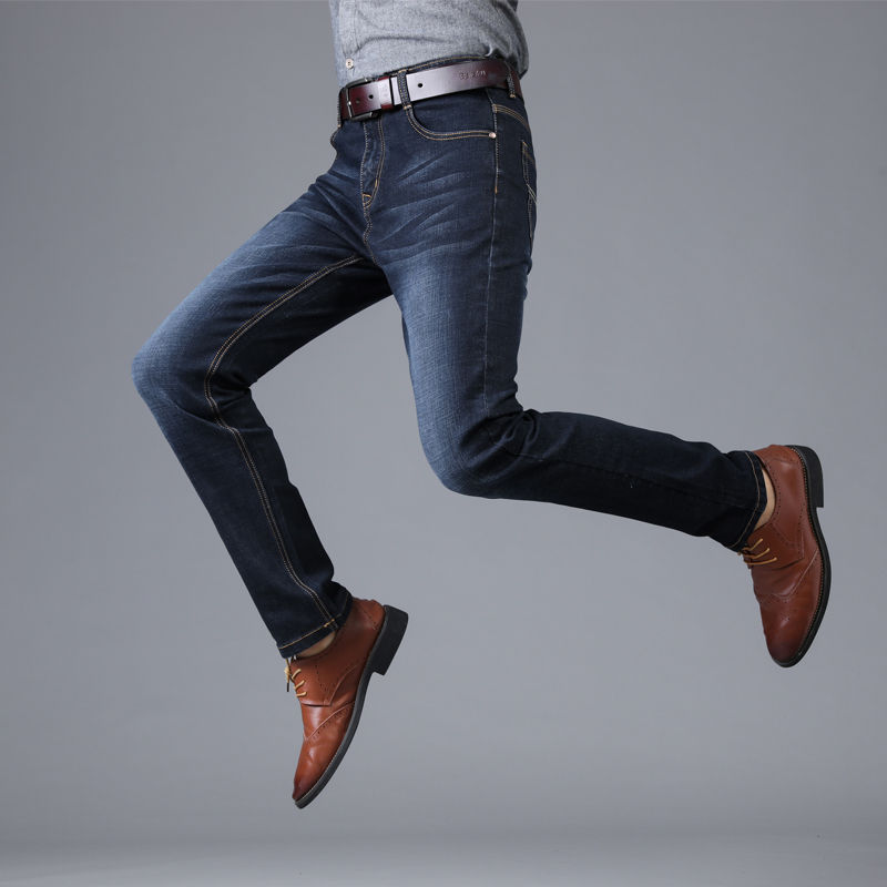 Thumbnail: Stretch Autumn/Winter Men's Jeans Men's Style Straight and Versatile Long Pants