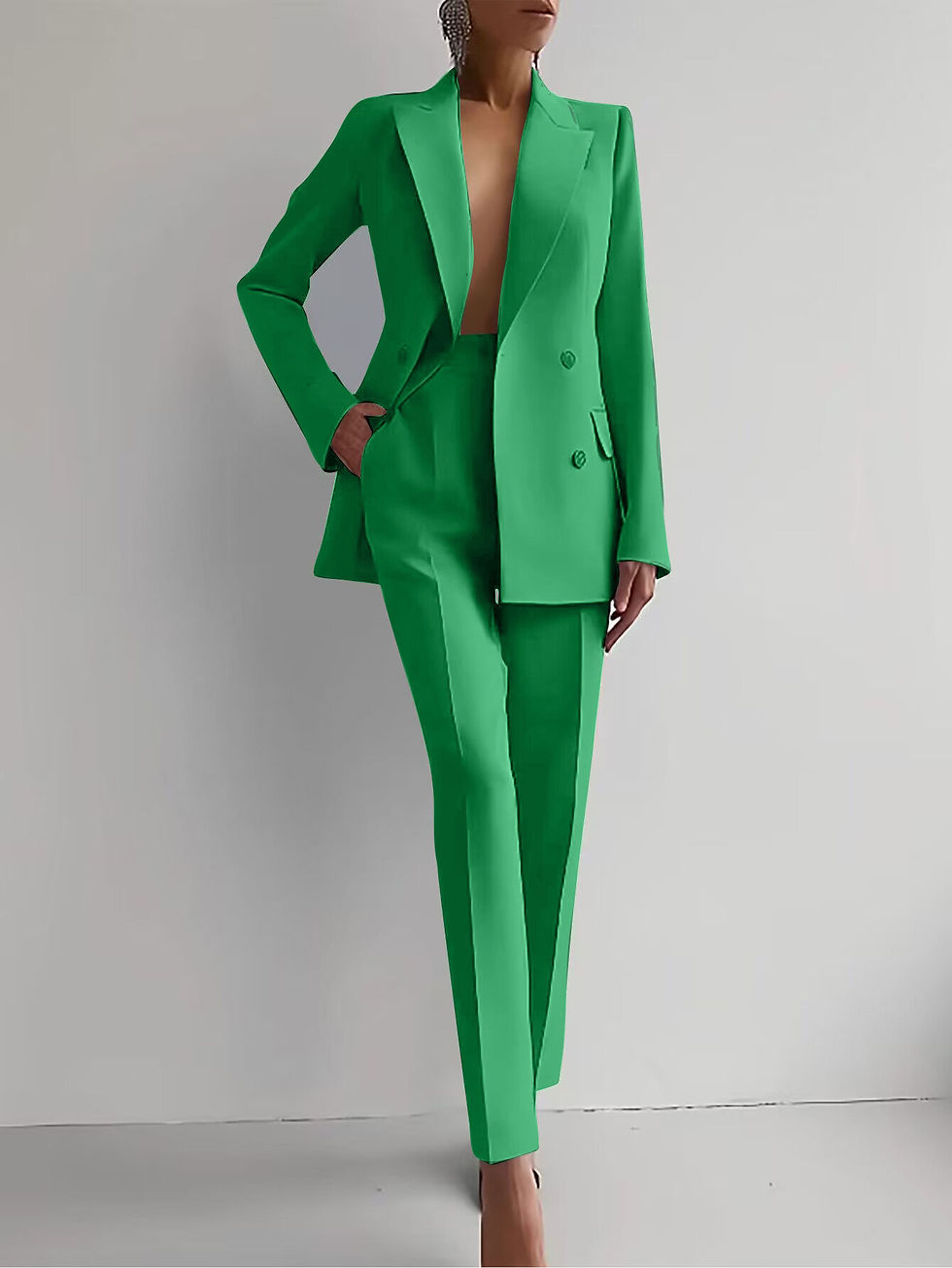 Thumbnail: Cm. yaya eleganter Blazer Anzug und Hose mit weitem Bein zwei zweiteilige Sets 