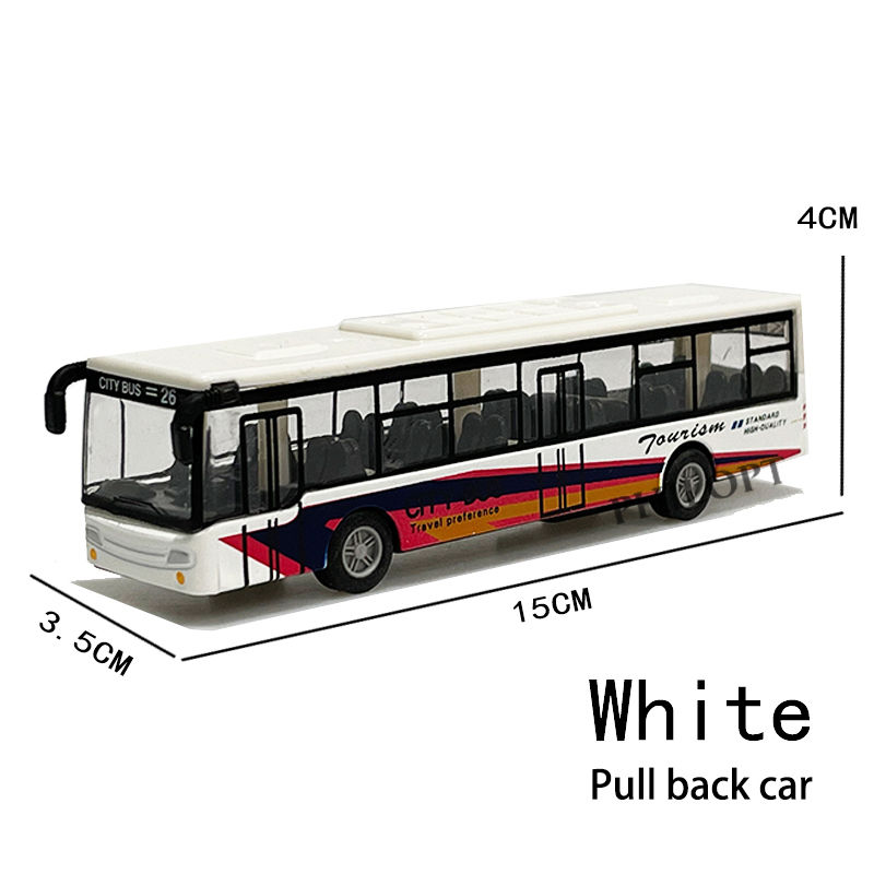 Thumbnail: Hohe Simulation Spielzeug auto Modell Druckguss Kunststoff Pull-Back Bus Träghe