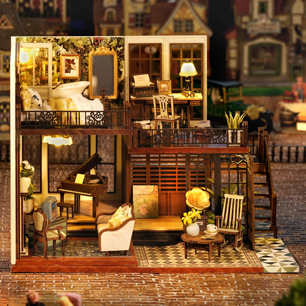 Miniaturbild: DIY Doll House Diorama Toys Kids Assembled Dollhouse Puzzle Model Handmade Mini