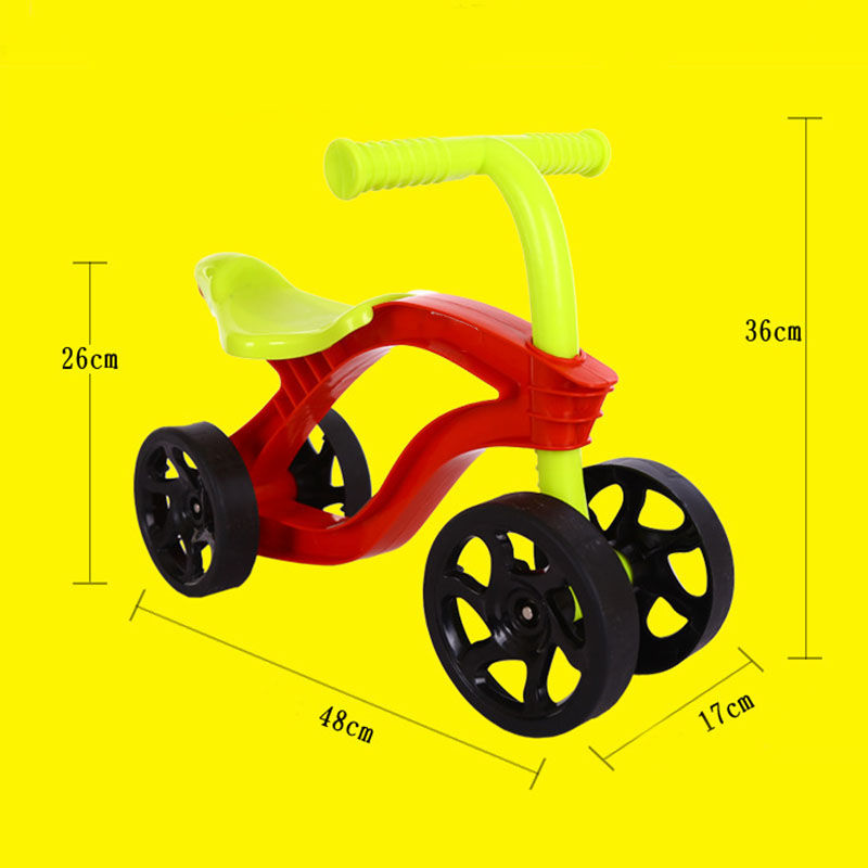 Thumbnail: 4 Wheels Children's Push Scooter Balance Bike Walker Infant Scooter Bicycle for