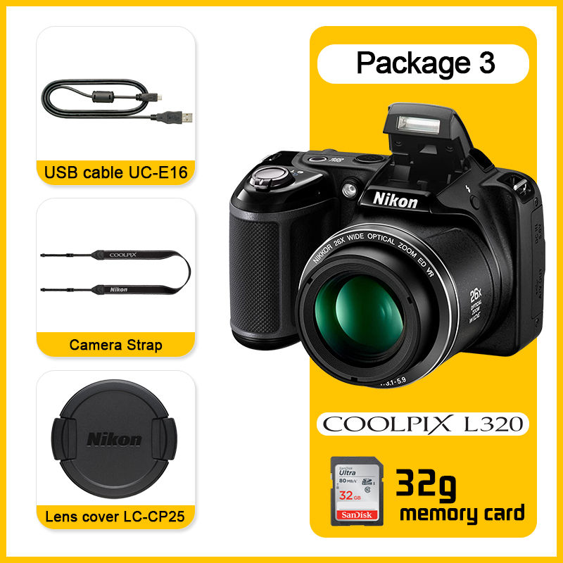 Thumbnail: Nikon coolpix l320 Digital kamera 26x optischer Zoom 16,14 mp tragbare Tele-Dig