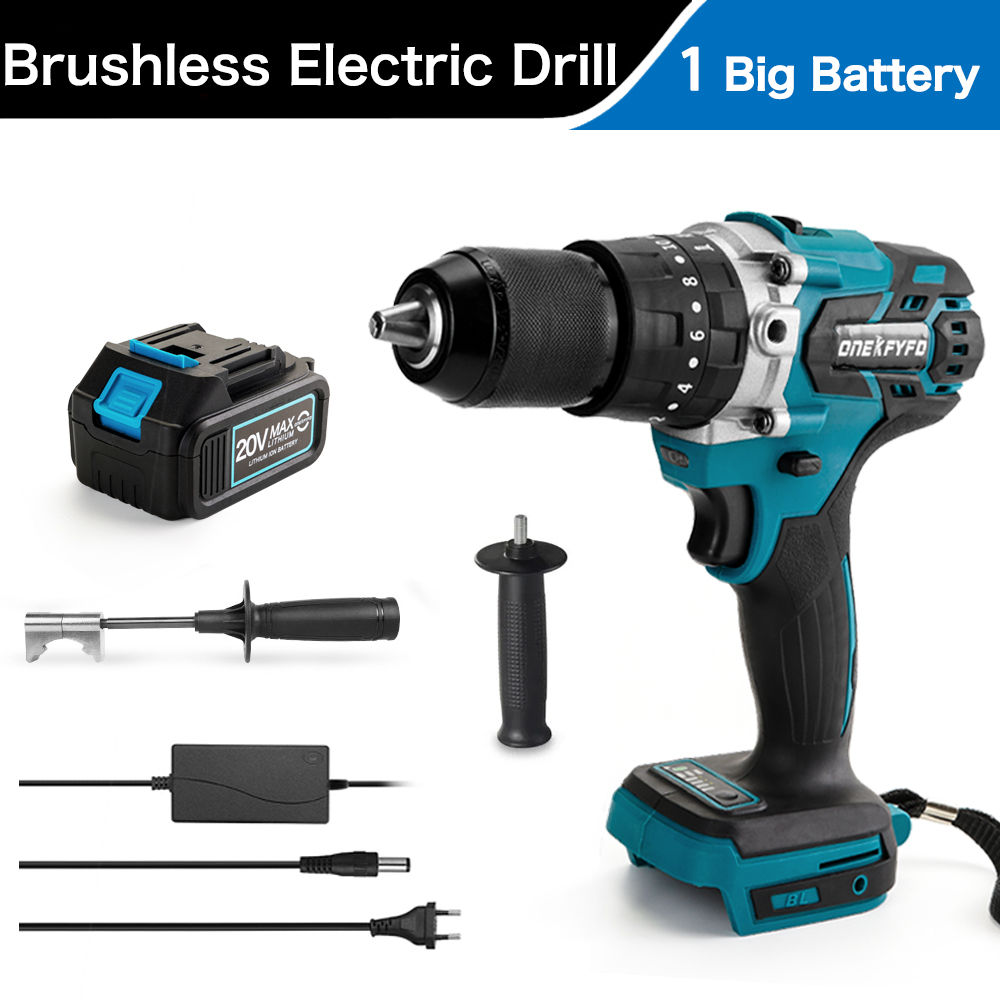 13mm bürstenlose elektrische Bohrmaschine 3 in 1 Schlag bohr hammer Akku-Schrau