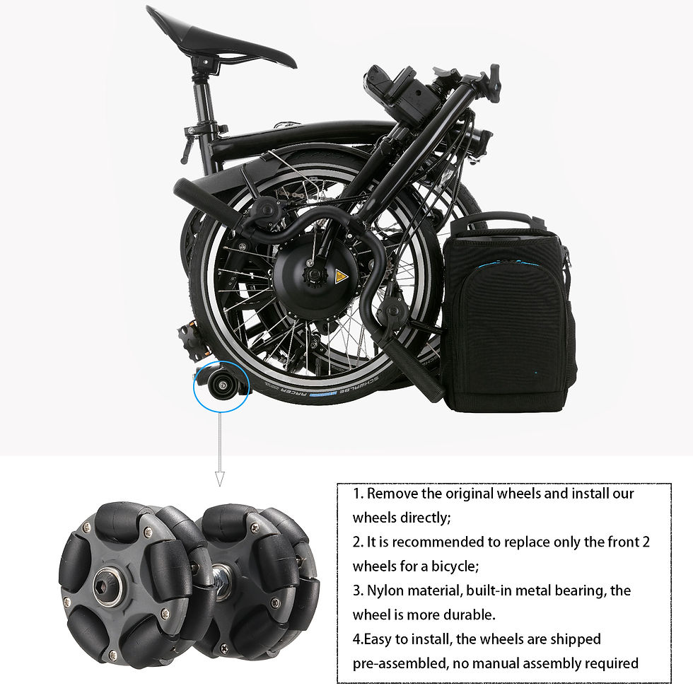 Thumbnail: 2PCS 58mm Nylon Omni Wheels Easy Roller Wheels for Brompton Extension Rod Teles