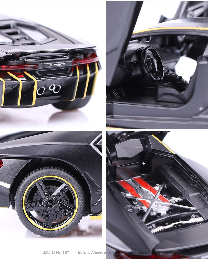 Thumbnail: Lp770 antike Auto legierung Sportwagen Modell Druckguss Sound Licht Super Racin