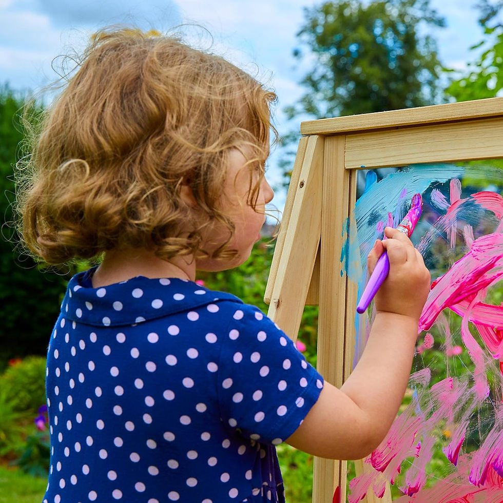 Miniaturbild: Chalkboard and Painting Easel for Kids. Wooden Double Sided Easel for Arts and 