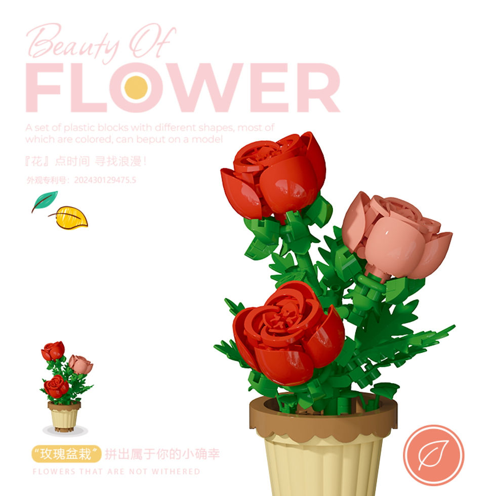 Thumbnail: Potted Building Blocks Simulate Succulent Flower Bouquets, Creative Puzzle Bloc