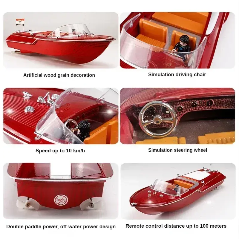 Miniaturbild: Fern gesteuertes Boot Retro-Schnellboot Hochleistungs-elektrische Yacht Kreuzfa