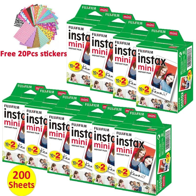 Thumbnail: 10-200 Sheets Fujifilm instax Mini 12 Film Camera 11 9 7+ 90 25 50s 3 Inch Whit