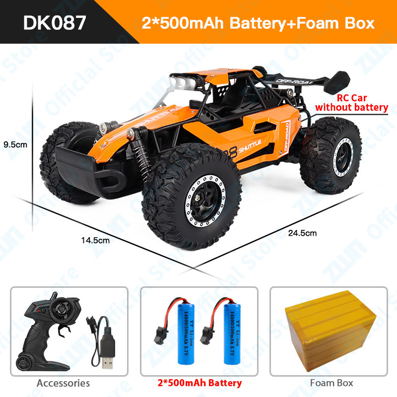 Thumbnail: Zwn 1:16/1:20 2,4g Modell RC Auto mit LED-Licht 2WD Offroad-Fernbedienung Klett
