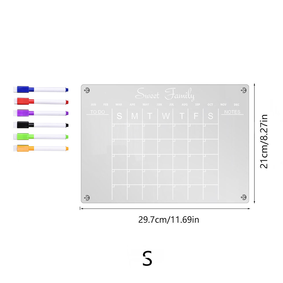 Miniaturbild: Klare Acryl magnetische Kalender tafel wieder verwendbare Trocken lösch karte m