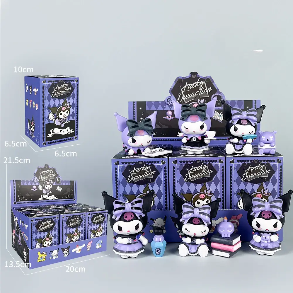 6pcs Sanrio Kuromi Blind Box Lucky Divination Series Action Figure Dolls Surpri