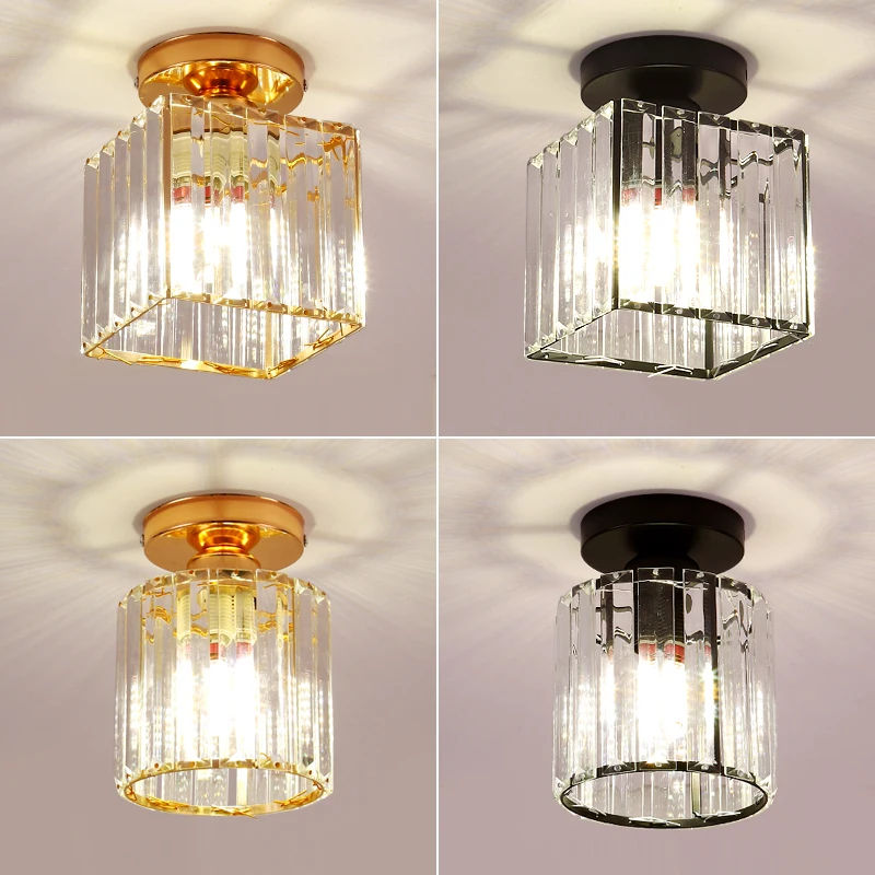 Thumbnail: Nordische LED Kristallglas Decken leuchte Gang Korridor E27 Lampe für Wohnzimme