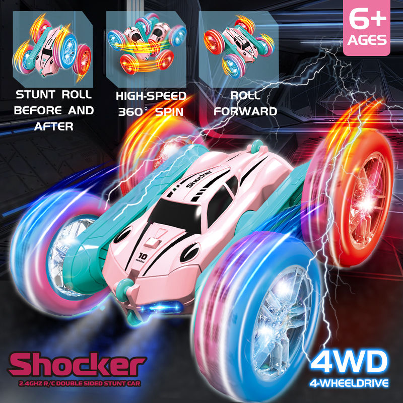 Thumbnail: 2,4g RC Stunt Auto Kinder doppelseitige Flip Fernbedienung Auto 360-Grad-Drehun